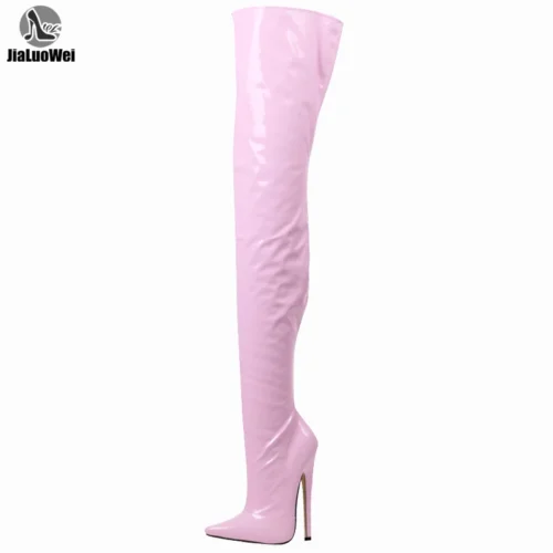 Botas altas hasta el muslo para mujer, tacones extremos de18 cm, tacón fino de aguja Sexy, botas por encima de la rodilla